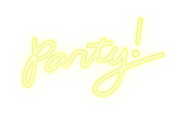 Party Neon Sign Light Handwritten Signage Warm Yellow